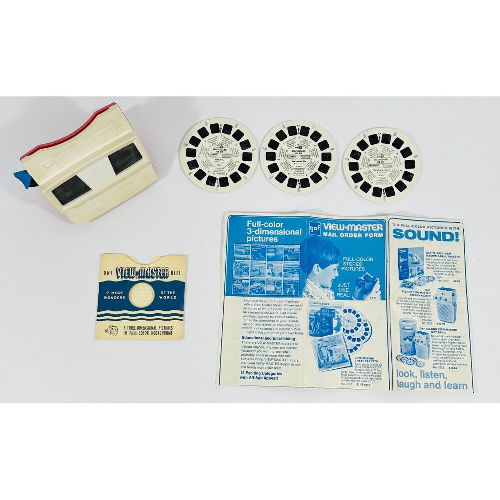 Vintage GAF View Master Stereo Viewer Wizard of Oz Reels & Booklet 1950s Dorothy